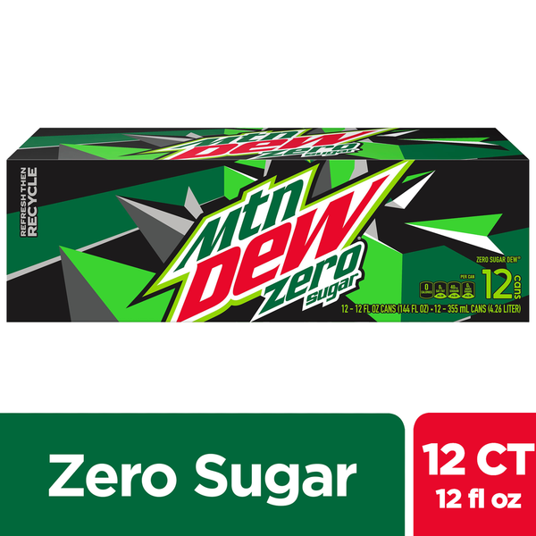 Soft Drinks Mountain Dew Zero Sugar Soda Citrus 12 Fl Oz 12 Count hero