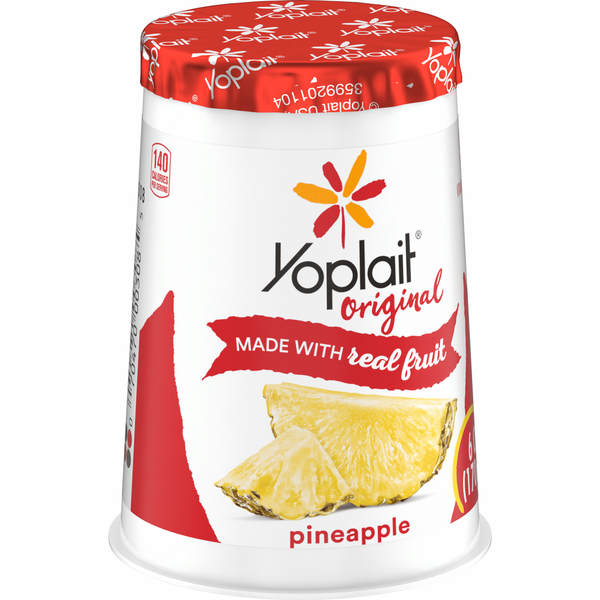 Yogurt Yoplait Original Low Fat Pineapple Yogurt Cup hero