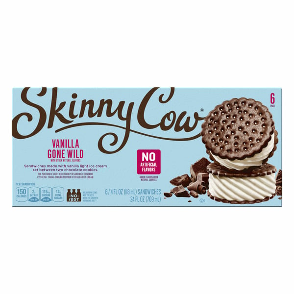 Ice Cream & Toppings Skinny Cow Vanilla Gone Wild Vanilla Ice Cream Sandwich hero