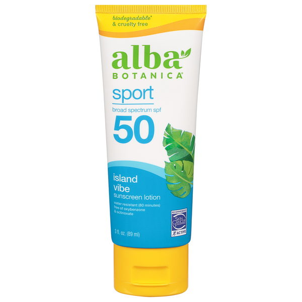 Body Lotions & Soap Alba Botanica Sunscreen Lotion, Island Vibe, Sport, Broad Spectrum SPF 50 hero