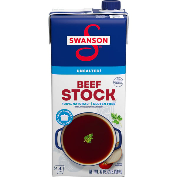 Swanson's 100% Natural Unsalted Beef Stock hero