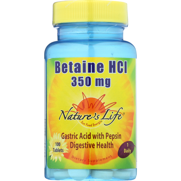 Vitamins & Supplements Nature's Life Betaine Hcl, 350 Mg hero