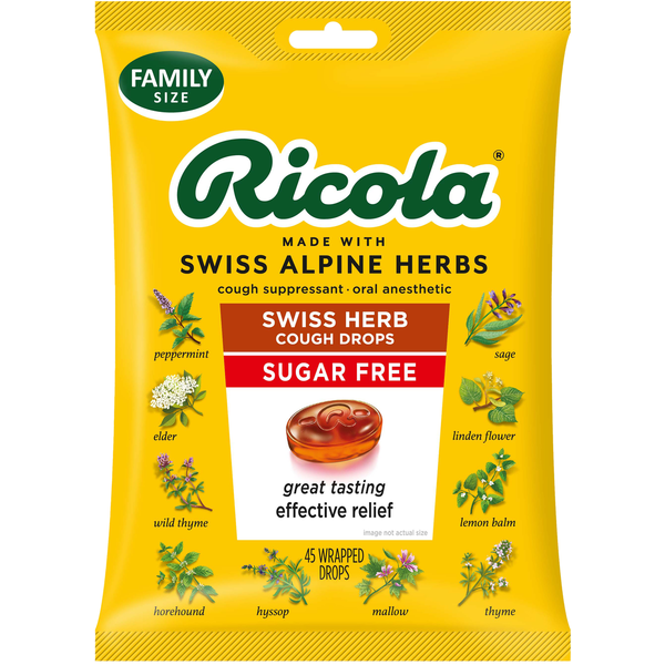 Cold, Flu & Allergy Ricola Sugar Free Original Herb Cough Drops hero