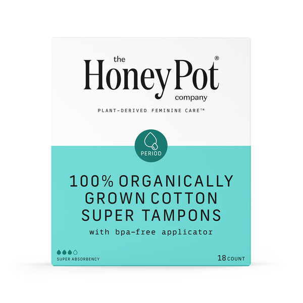 The Honey Pot Company Organic Cotton Super, BPA-Free Applicator Tampons hero