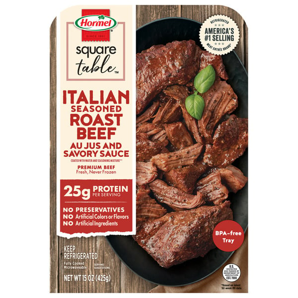 Packaged Meat Hormel Square Table Italian Style Beef Roast Au Jus hero