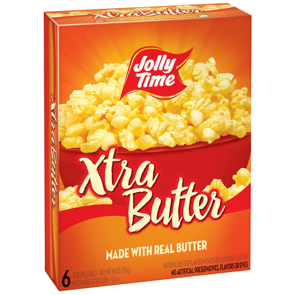 Popcorn & Jerky JOLLY TIME Xtra Butter Microwave Popcorn hero