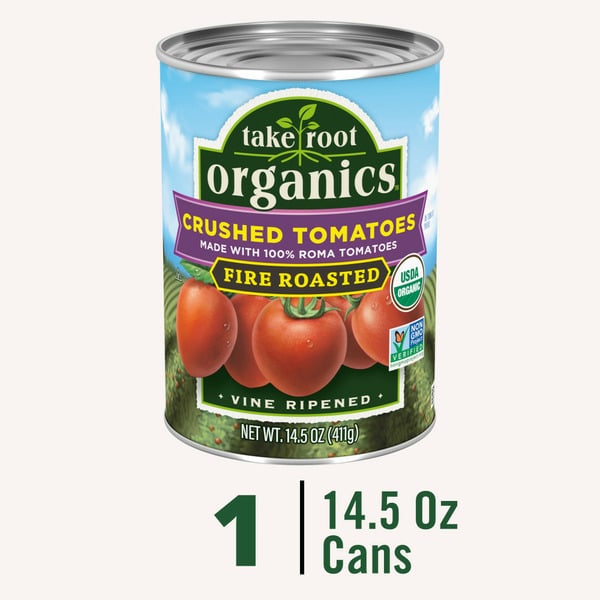 Canned & Jarred Vegetables Take Root Organics Organic Fire Roasted Crushed Tomatoes hero