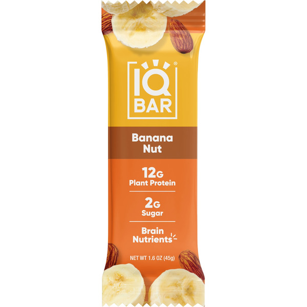 Energy & Granola Bars IQBAR Banana Nut Plant Protein Bar hero