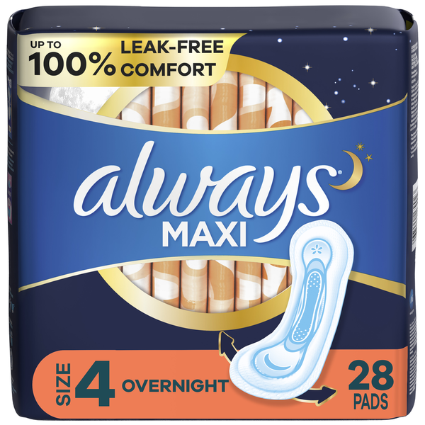 Feminine Care Always Maxi Overnight Pads Without Wings Unscented hero