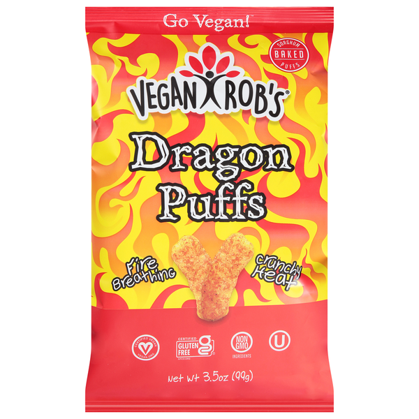 Fruit & Vegetable Snacks Vegan Rob's Puffs, Sorghum, Baked, Dragon hero