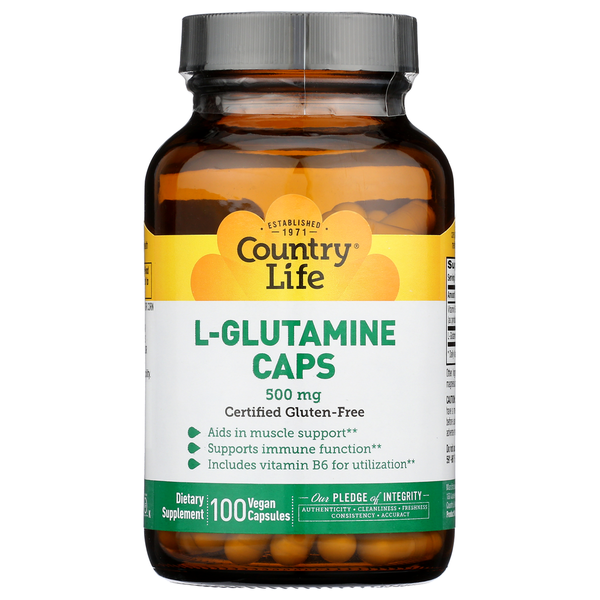 Amino Acids Country Life L-Glutamine Caps W/B6 100'S hero