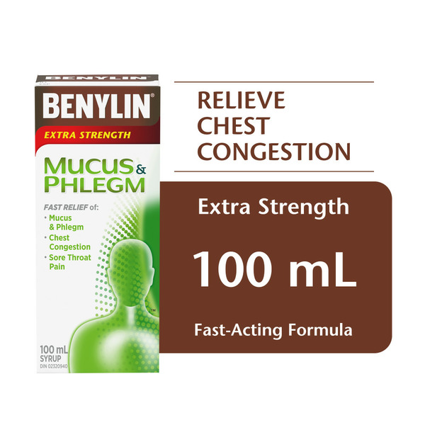 Cold, Flu & Allergy BENYLIN Extra Strength Mucus & Phlegm Plus Cough Control Syrup Day hero