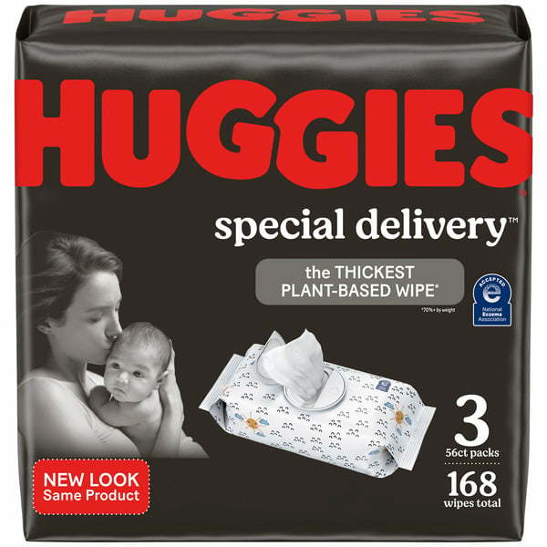 Diapers & Wipes Huggies Special Delivery Hypoallergenic Baby Wipes, Unscented, 3 Packs hero