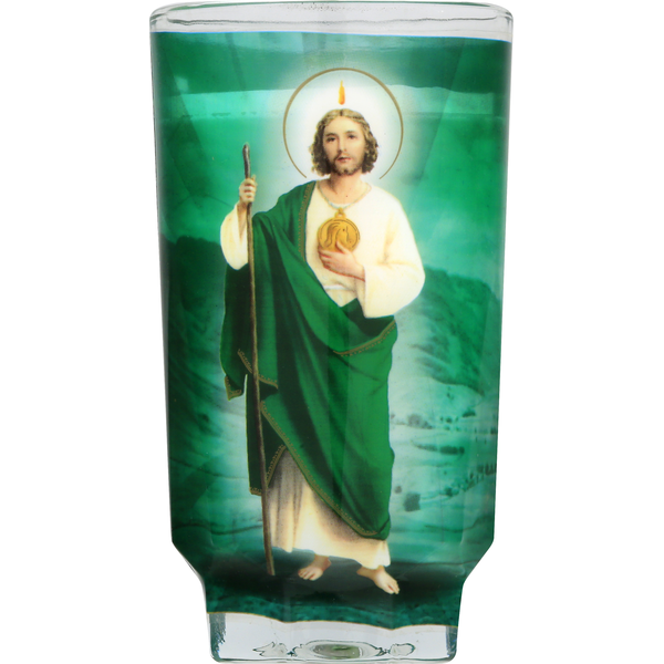 Mexican/Hispanic/Latino Foods Veladora Cristal Candle, Saint Judas Tadeo hero