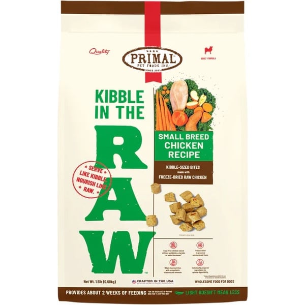 Primal Pet Foods Kibble In The Raw, Canine Small Breed Chicken Recipe hero