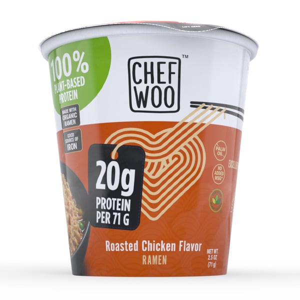 Chef Woo Roasted Chicken Ramen Cup Noodles, 20g Protein Same-Day ...