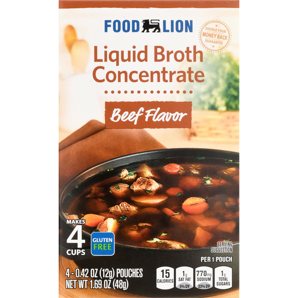 Soup, Broth & Bouillon Food Lion Beef Liquid Broth – Concentrate hero