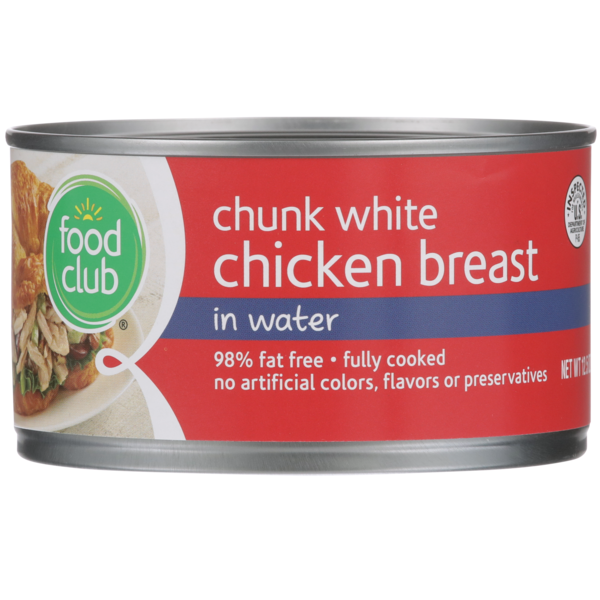 Canned Meat & Seafood Food Club Chunk White Chicken Breast In Water hero