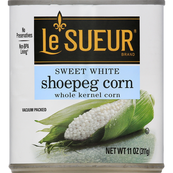 Canned & Jarred Vegetables Le Sueur Shoepeg Corn, Sweet White, Whole Kernel hero