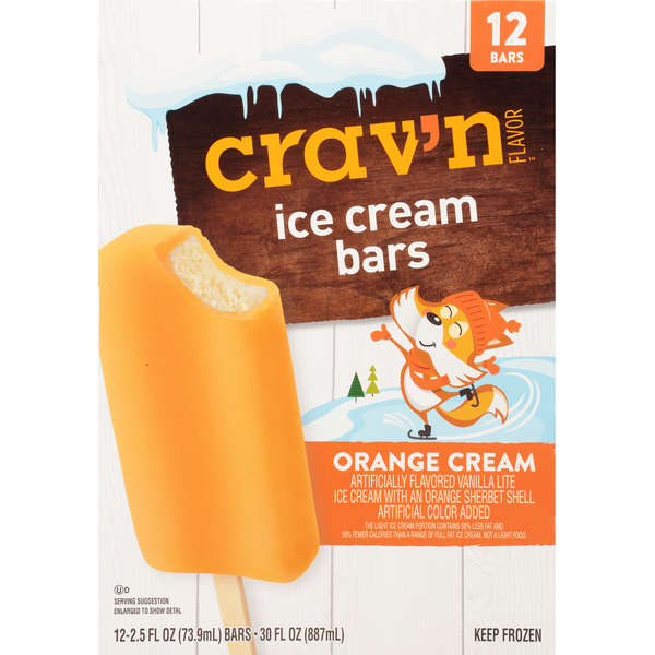 Ice Cream & Ice Crav'n Flavor Ice Cream Bars, Orange Cream hero