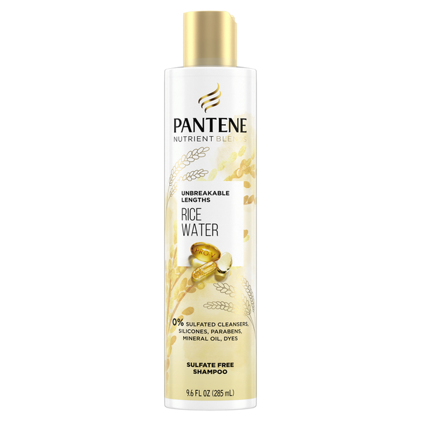 Hair Care Pantene Sulfate Free Shampoo, Anti Breakage for Medium or Long Hair with Rice Water hero