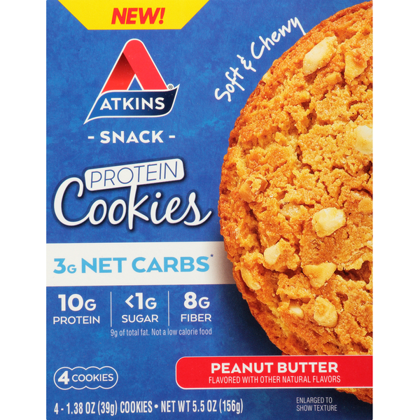 Cookies & Cakes Atkins Protein Cookies, Peanut Butter, Soft & Chewy hero