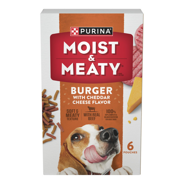 Dog Food Purina Moist & Meaty Moist and Meaty Burger With Cheddar Cheese Flavor Dry Soft Dog Food es hero