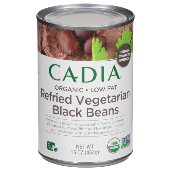 Canned Meals & Beans CADIA Black Beans, Organic, Low Fat, Refried Vegetarian hero