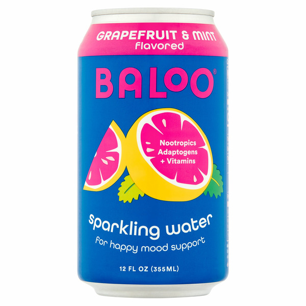 Baloo Grapefruit & Mint Flavored Sparkling Water hero