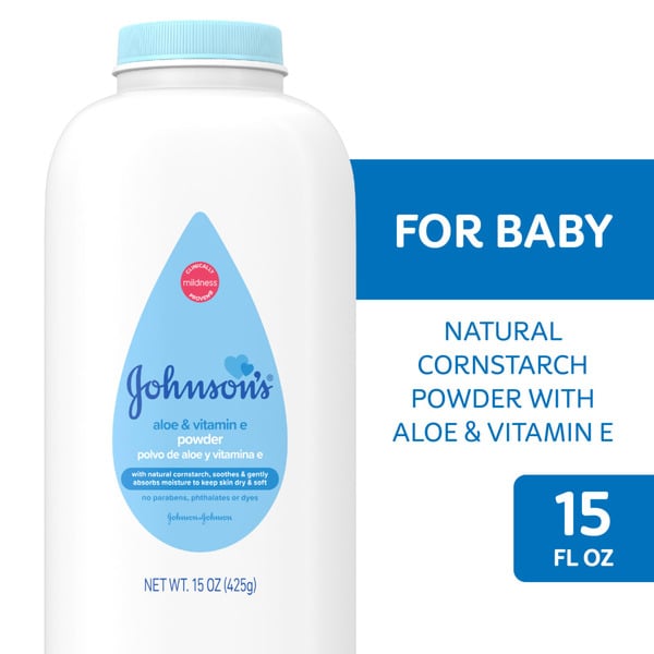 Baby Bath & Body Care Johnson's Cornstarch Baby Powder With Aloe & Vitamin E hero