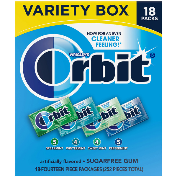 Candy & Chocolate Orbit Mint Sugar Free Chewing Gum Variety Box hero