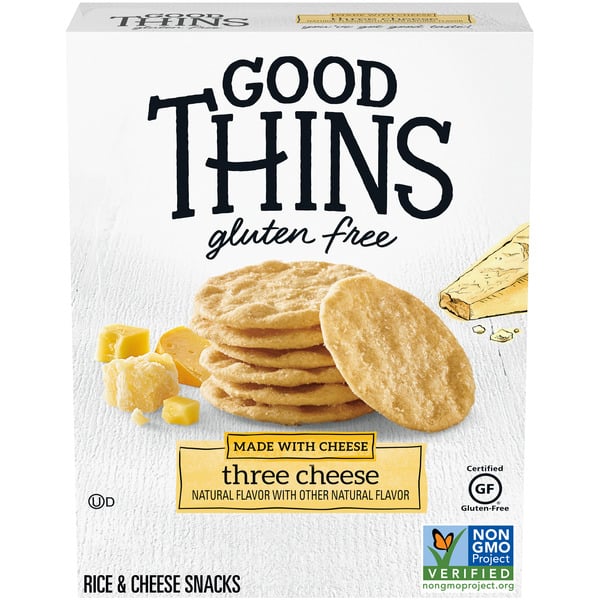 Crackers GOOD THINS Three Cheese Rice & Cheese Snacks Gluten Free Crackers hero