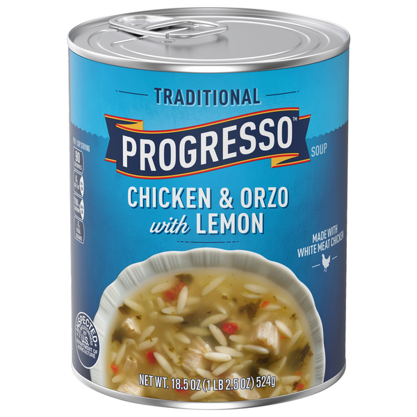 Soup, Broth & Bouillon Progresso Soup, Traditional, Chicken & Orzo with Lemon hero