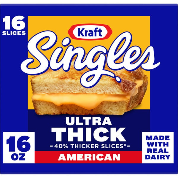 Packaged Cheese Kraft Ultra Thick American Cheese Slices hero