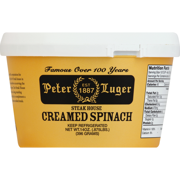 Prepared Meals Peter Luger Spinach, Creamed, Steak House hero