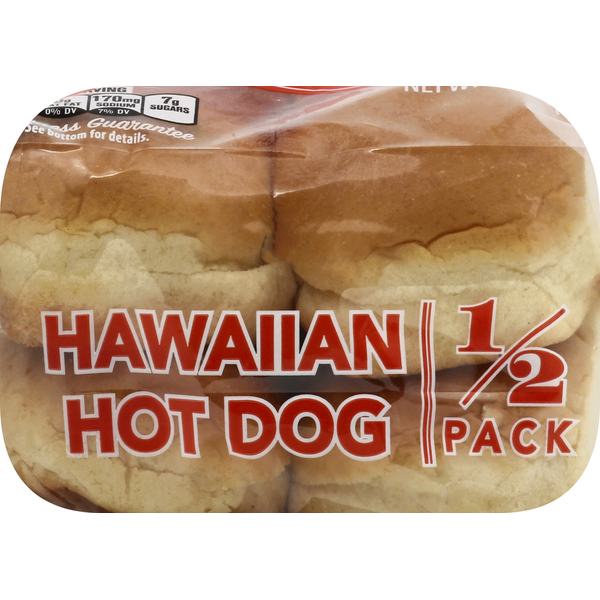 Buns & Rolls Lewis Bake Shop Hot Dog Buns, Hawaiian, 1/2 Pack hero