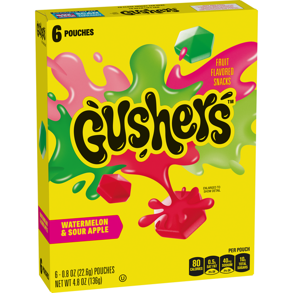 Gushers Watermelon and Sour Apple Fruit Flavored Kids Snacks hero