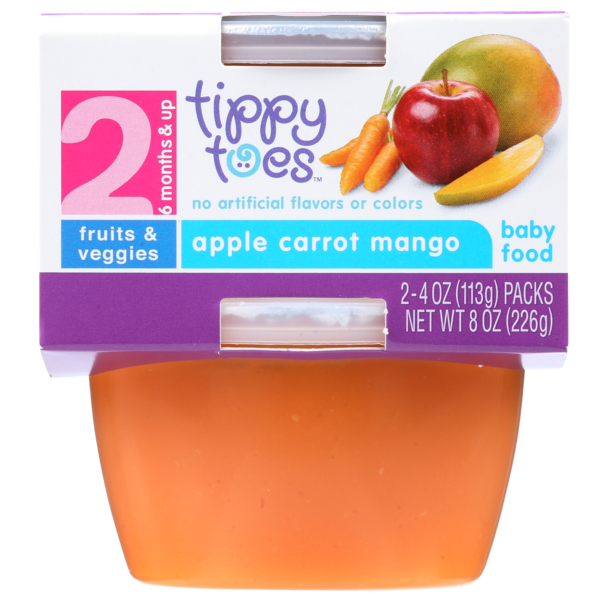 Baby Food & Formula Tippy Toes Apple Carrot & Mango Stage 2 Baby Food hero