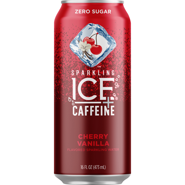 Water, Seltzer & Sparkling Water Sparkling Ice® +Caffeine Sparkling Ice® Plus Caffeine Cherry Vanilla Sparkling Water, Zero Sugar hero