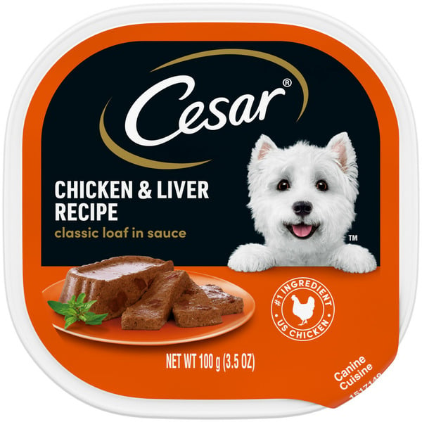 Wet Dog Food Cesar Classic Loaf in Sauce Soft Wet Dog Food Chicken and Liver hero