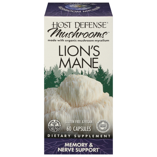 Vitamins & Supplements Host Defense Lion's Mane, Memory & Nerve Support, Capsules hero