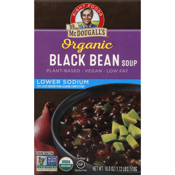 Soup, Broth & Bouillon Dr. McDougall's Soup, Organic, Black Bean hero