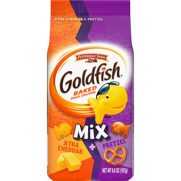 Chips & Pretzels Pepperidge Farm Goldfish  Xtra Cheddar + Pretzel Crackers hero