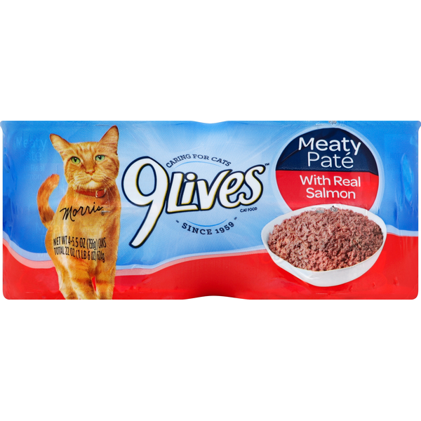 Cat Food & Care 9Lives Cat Food, with Real Salmon, Meaty Pate hero