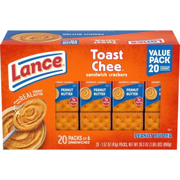 Crackers Lance ToastChee Peanut Butter Sandwich Crackers hero