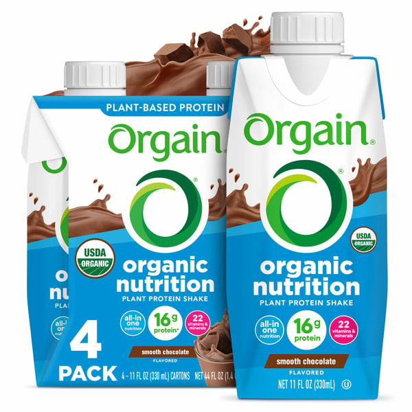 Protein & Meal Replacement Orgain Organic Nutrition Vegan Protein Shake, Plant Based - Smooth Chocolate hero