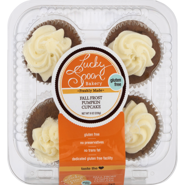 Lucky Spoon Bakery Lucky Soon Bakery Cupcake, Gluten Free, Fall Frost Pumpkin, Carton hero