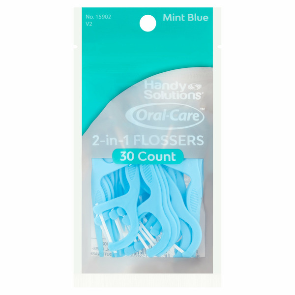 Oral Hygiene Handy Solutions Oral-care Mint Blue 2-in-1 Flossers hero