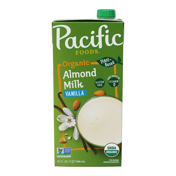 Soy & Lactose-Free Pacific Foods Organic Vanilla Almond Milk hero