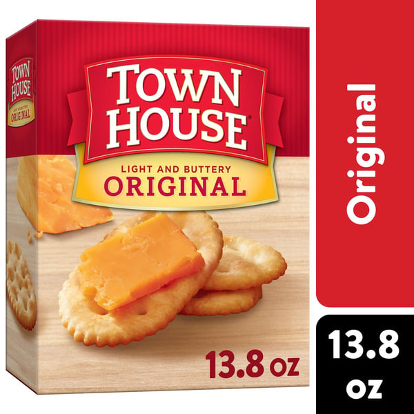 Crackers Town House Oven Baked Crackers, Party Snacks, Light and Buttery, Original hero